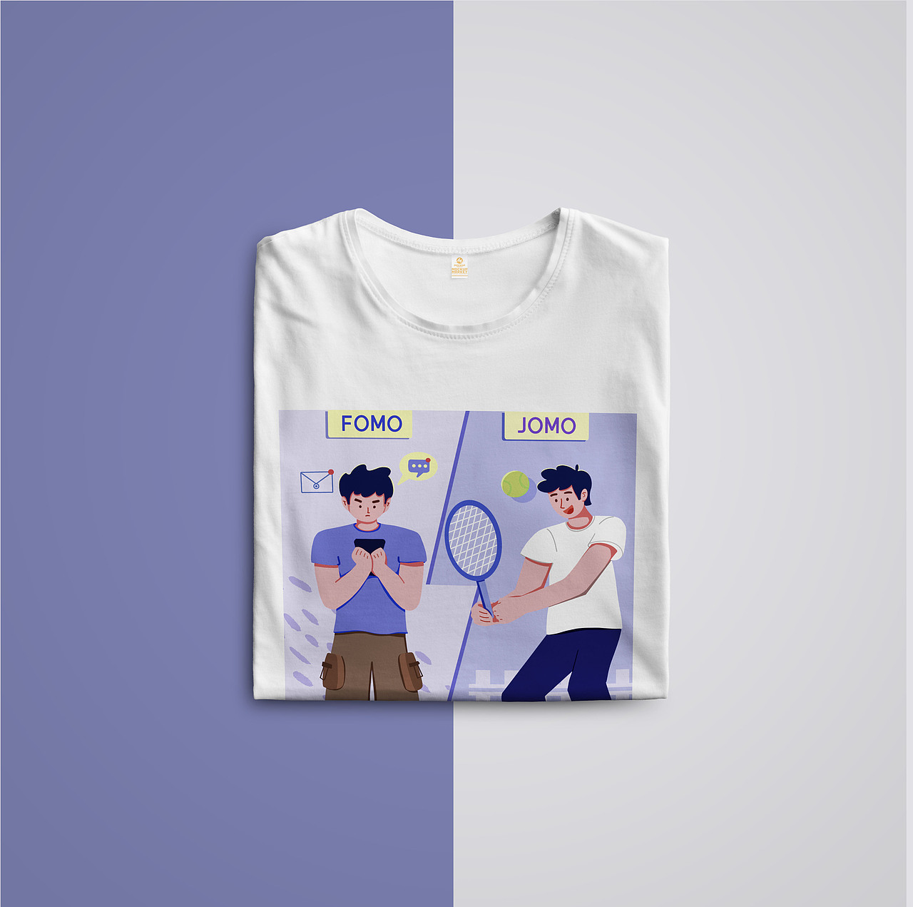 FOMO vs JOMO心情插画