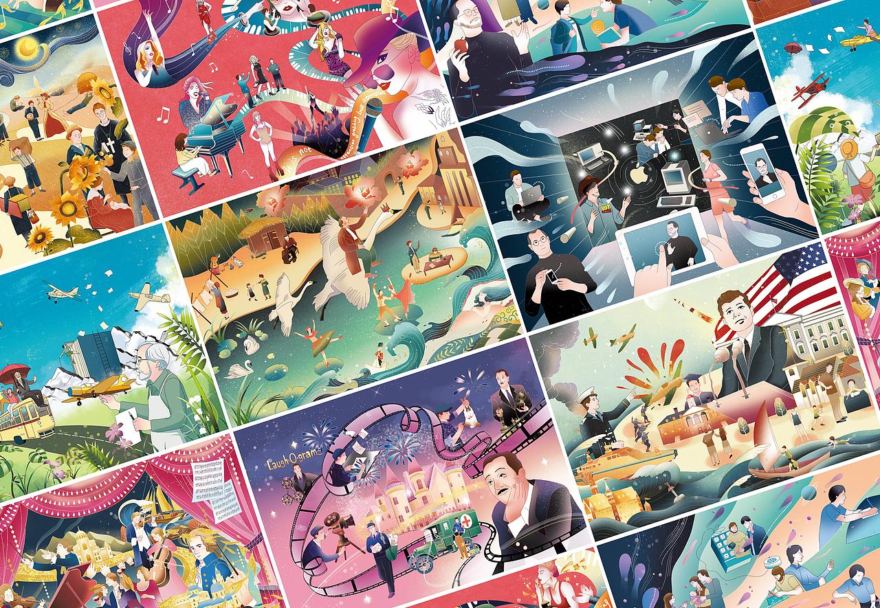 名人故事书籍配图（图ZMjI4OTI4NDYw） - 商业插画 - 站酷设计师大冰咂原创素材 - 站酷ZCOOL