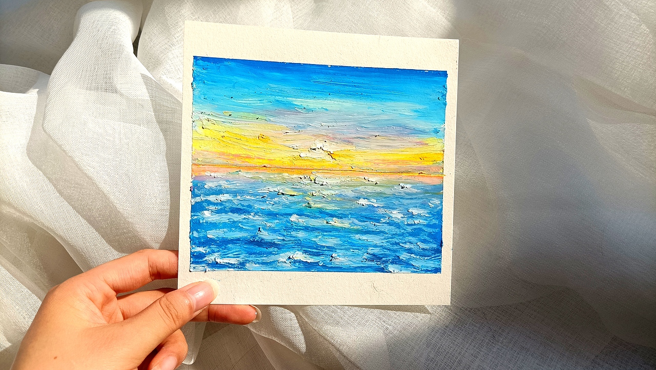 油画棒风景画（图ZMzAzMTE5NjAw） - 绘画 - 站酷设计师Ya果子原创素材 - 站酷ZCOOL