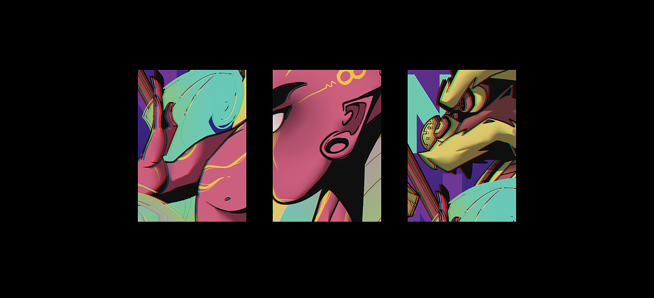 柴霖霖插画作品-九火宫-反派角色系列