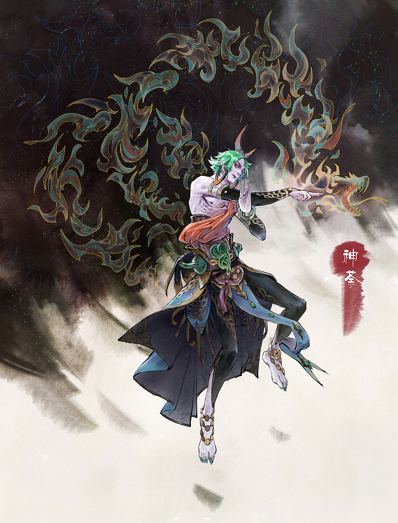 神荼&郁垒（图ZMjQyNzA5MjUy） - 概念设定 - 站酷设计师馒头山大原创素材 - 站酷ZCOOL