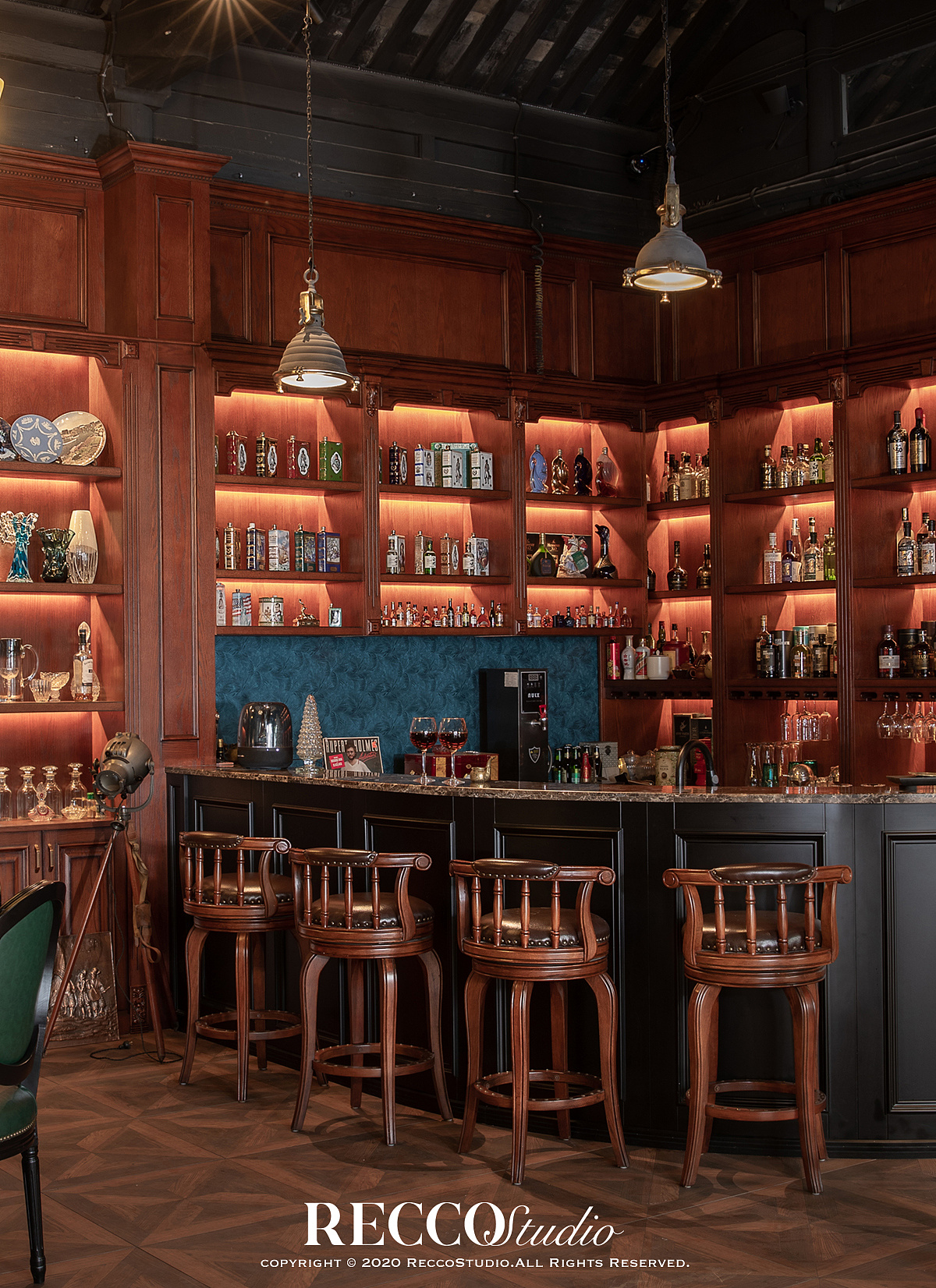 recco 美式复古酒吧 商业室内空间建筑摄影