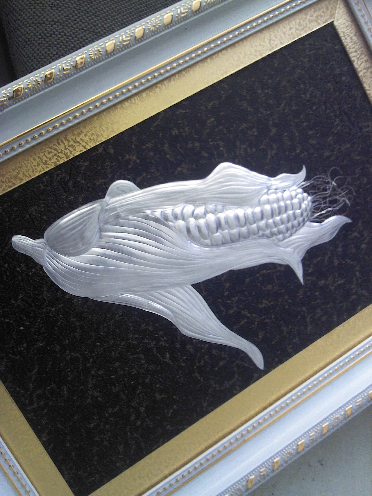 易拉罐画作品《玉米》