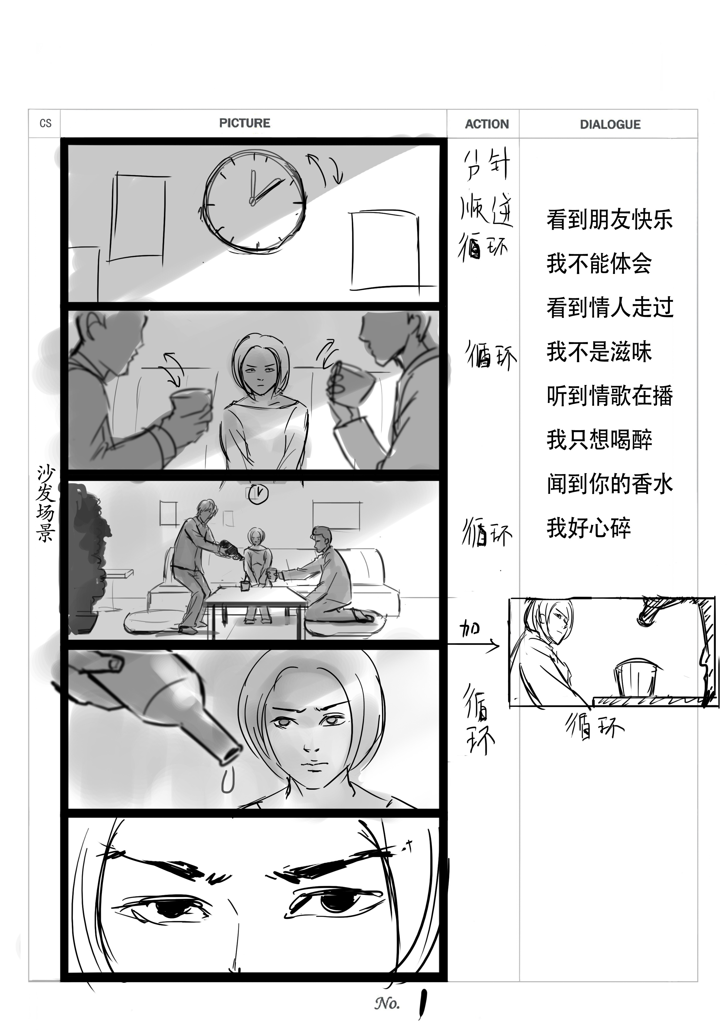 《失恋》mv分镜