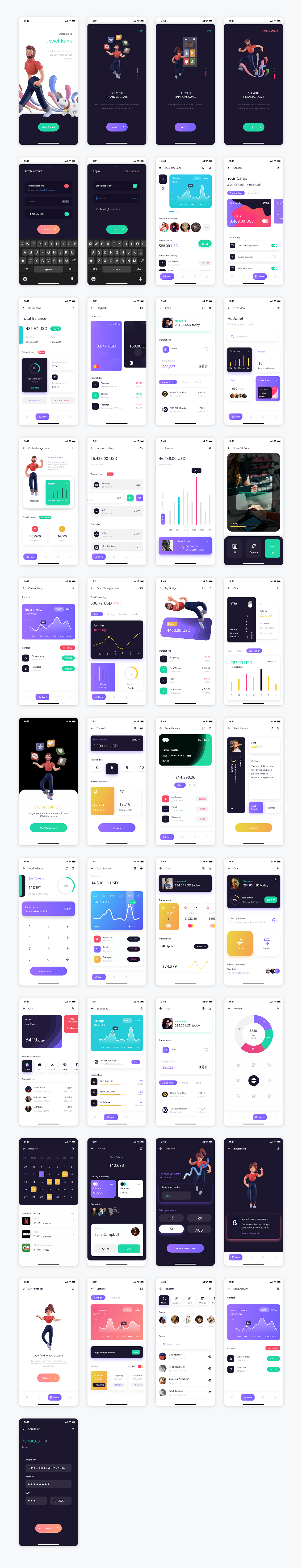 Jewel bank 银行金融app ui（图ZMjQwMjY2OTQ4） - APP界面 - 站酷设计师UI云原创素材 - 站酷ZCOOL