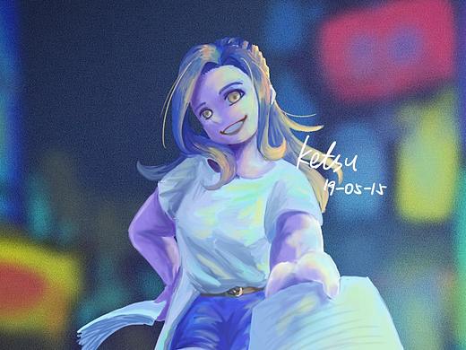 發(fā)傳單的女孩子（個人主頁-ZMzU5NzMzNjg=） - 創(chuàng)作習作 - 站酷設計師柴犬豆?jié){原創(chuàng)素材 - 站酷ZCOOL