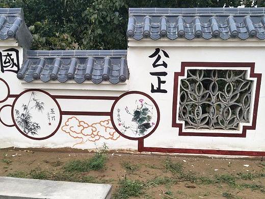 有镂空的围墙彩绘i-南京集庆门大街文化墙设计
