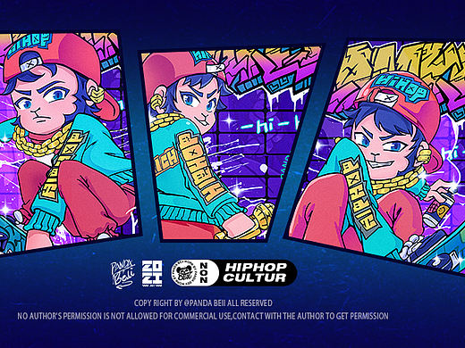 【小熊猫插画】HI-HOP MONKEY IP形象设计