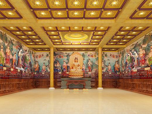 寺庙古建彩绘