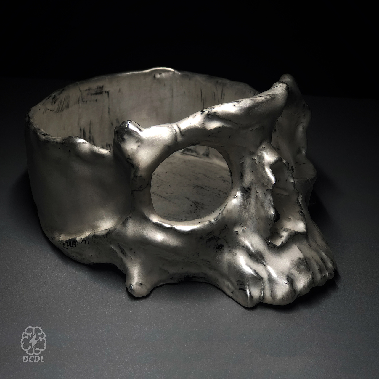 【SKULL】骷髅 暗黑系1300°电镀金属色陶瓷烟灰缸摆件