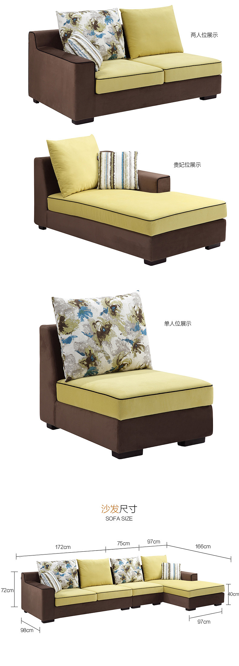 简约绒布沙发详情页