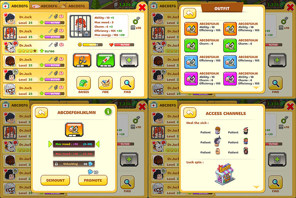 《Fun Hospital》《逗趣医院》游戏设定。（图ZNDcyOTg3MjQ=） - 游戏原画 - 站酷设计师鬼才兄原创素材 - 站酷ZCOOL