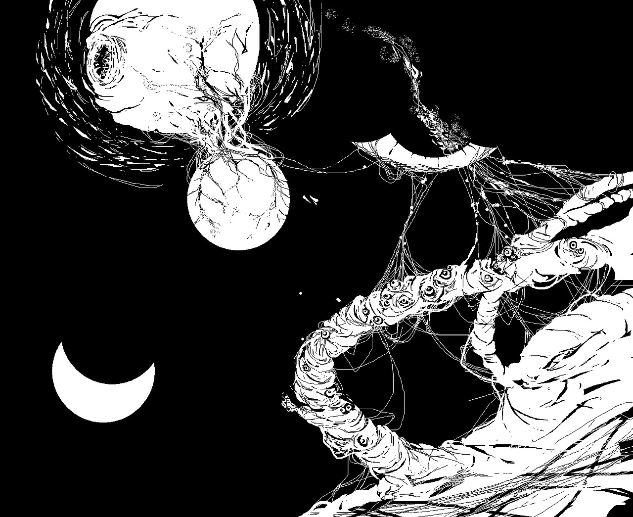 黑白像素画 猎奇系