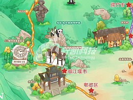 四川九环线全域旅游自驾游智慧导览手绘地图