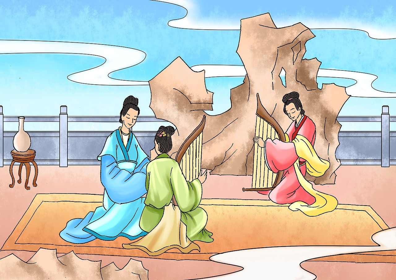 古诗插画（图ZNzY4MjMwNjA=） - 商业插画 - 站酷设计师Koey位移原创素材 - 站酷ZCOOL