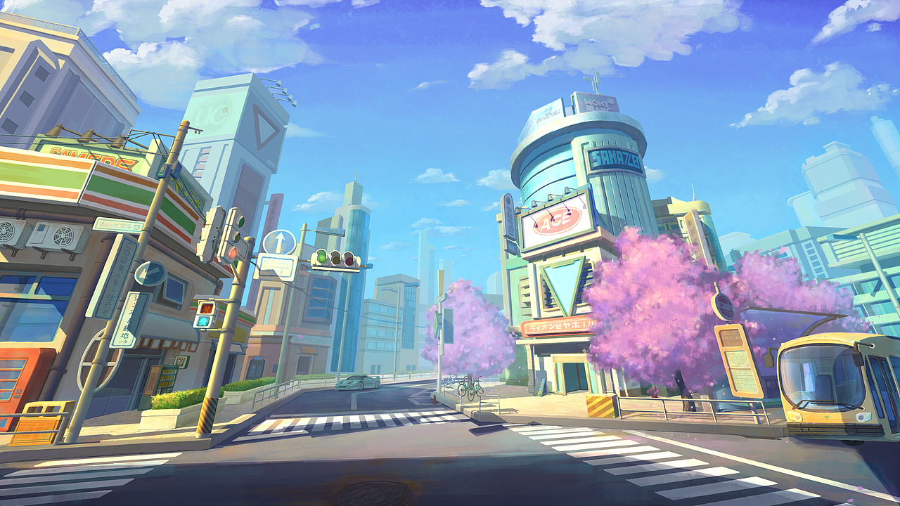 街景|插画|游戏原画|怪眼cat_原创作品-站酷zcool