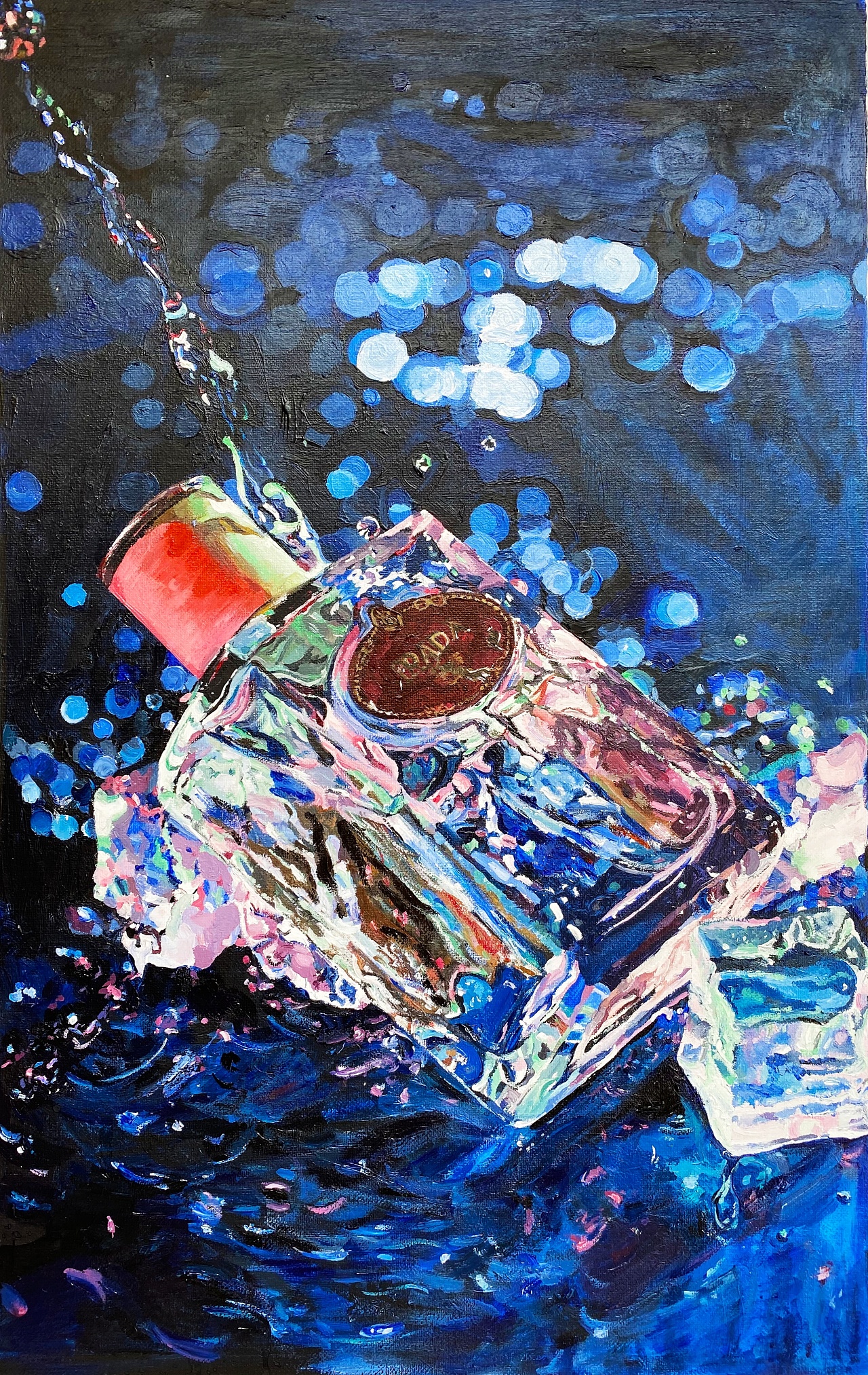 超写实 丙烯 香水 插画