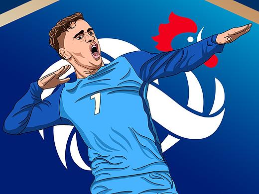 俄罗斯世界杯插画之C组法国