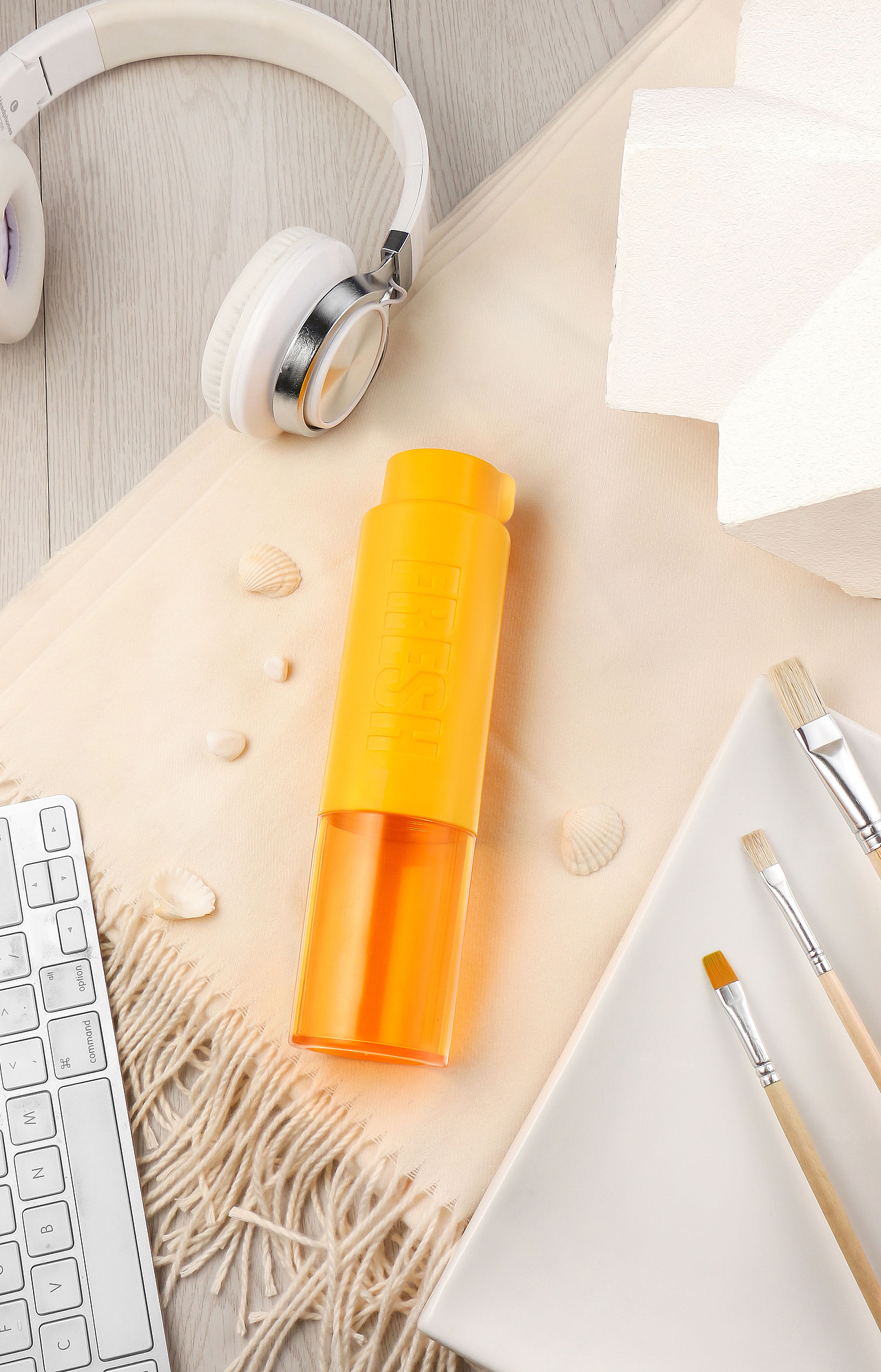 杯子 塑料杯 产品摄影  色彩搭配 撞色 小清新  场景搭配