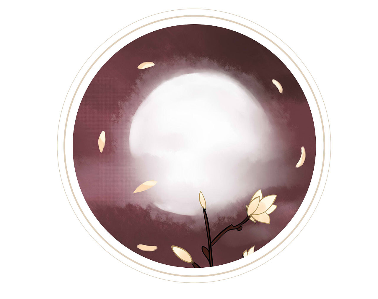 古风月下舞插画