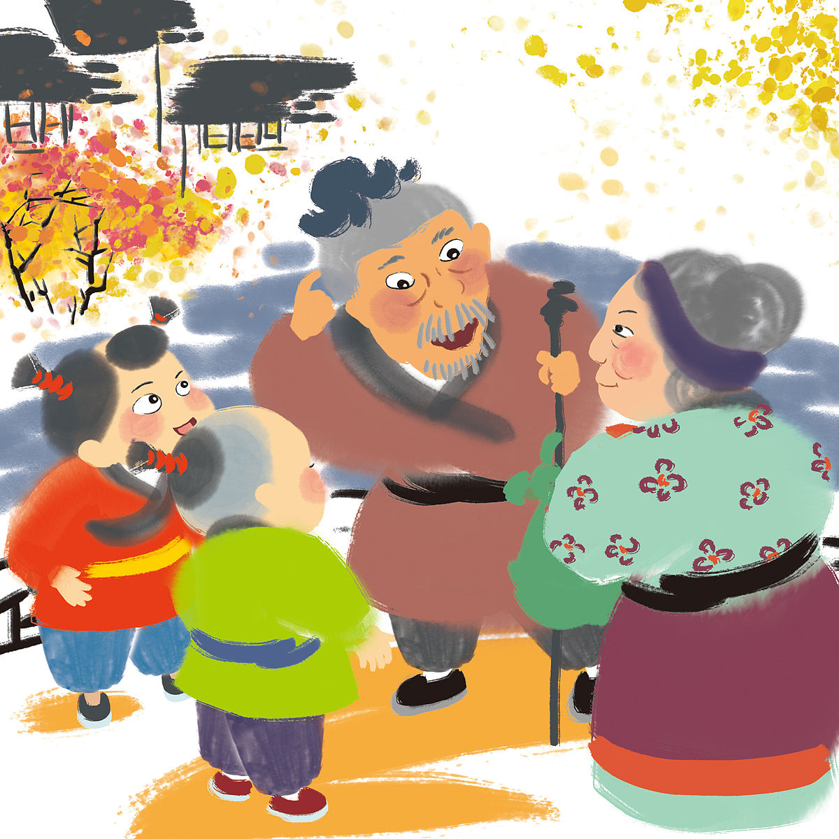 儿童绘本中国风水墨插画（图ZMTEyMjAzMzcy） - 绘本 - 站酷设计师汉图文化公司原创素材 - 站酷ZCOOL