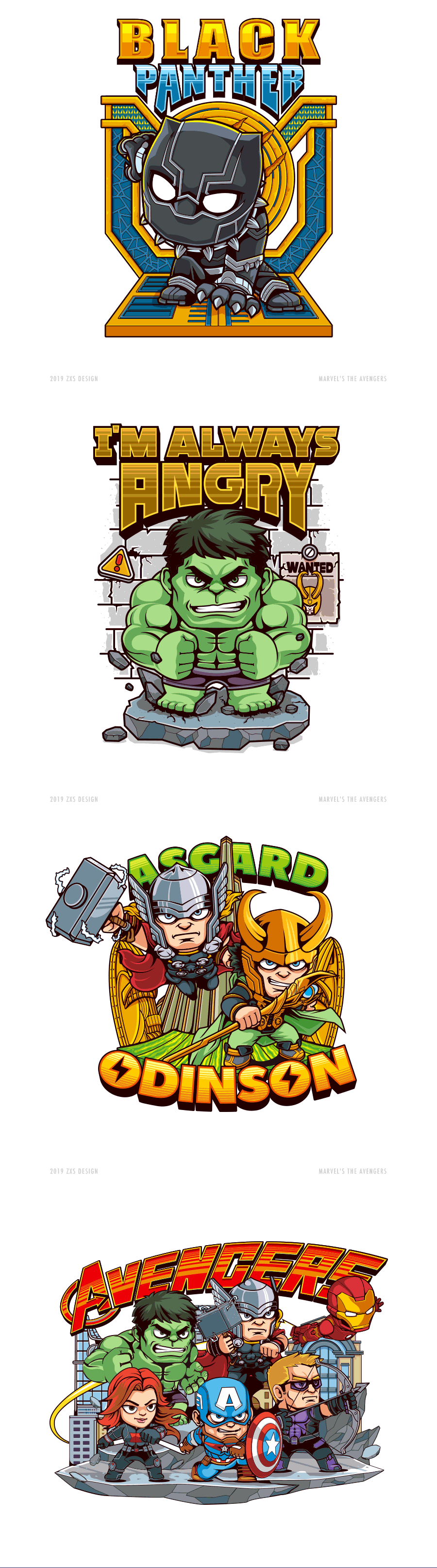 ANTA X MARVEL 复仇者联盟Q版插画（图ZMTgyNjU4MzI0） - 商业插画 - 站酷设计师狂奔的包子插画铺原创素材 - 站酷ZCOOL