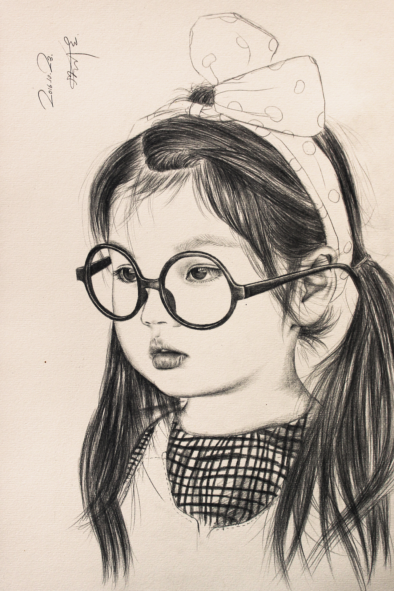 素描作品-可耐的小朋友