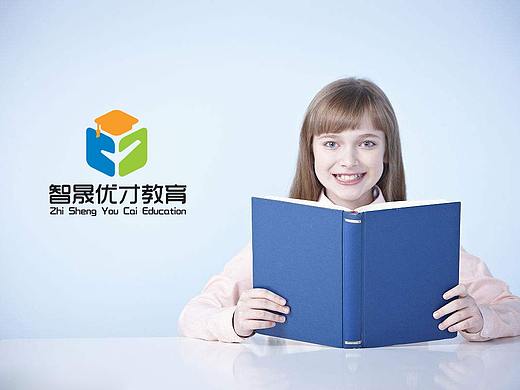 简创LOGO设计-教育培训行业书本对勾学位帽优才