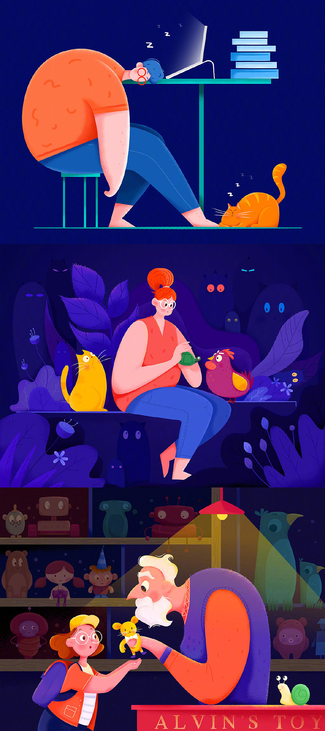 扁平插画练习|平面|品牌|睡不醒殿下 - 原创作品 - 站酷 (zcool)