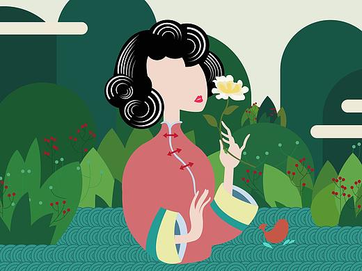百雀羚风格插画设计