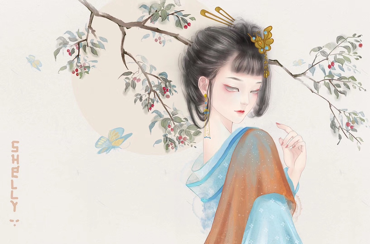 手绘古风插画-临摹（图ZMjE5NzI5MzY0） - 创作习作 - 站酷设计师catmili原创素材 - 站酷ZCOOL