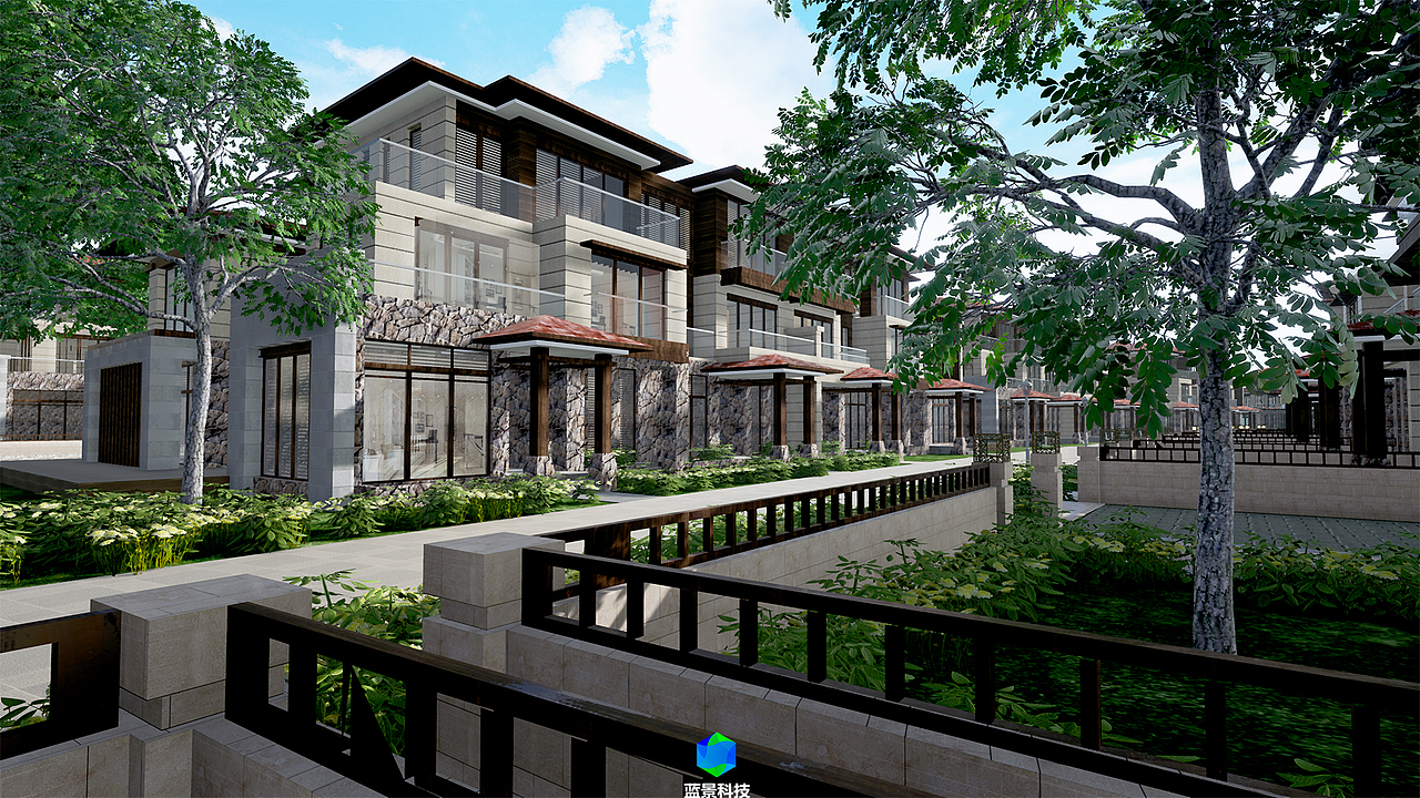 别墅小区虚拟现实 vr 虚幻4引擎制作 ue4（图ZMTU0ODU0Mjc2） - 建筑设计 - 站酷设计师蓝景科技元宇宙原创素材 - 站酷ZCOOL