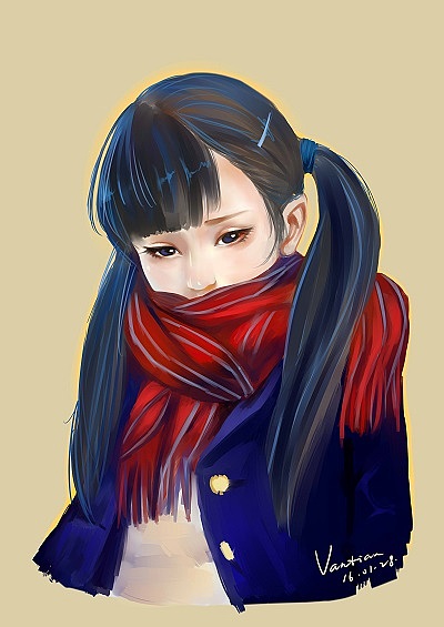 （临摹）CG插画，萌妹子（图ZNDEzMTI1Mjg=） - 创作习作 - 站酷设计师Julie茱莉原创素材 - 站酷ZCOOL