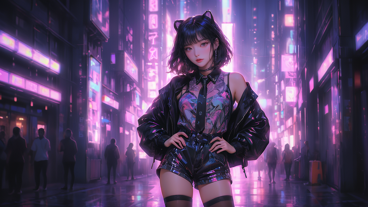 AI绘图|赛博女孩
