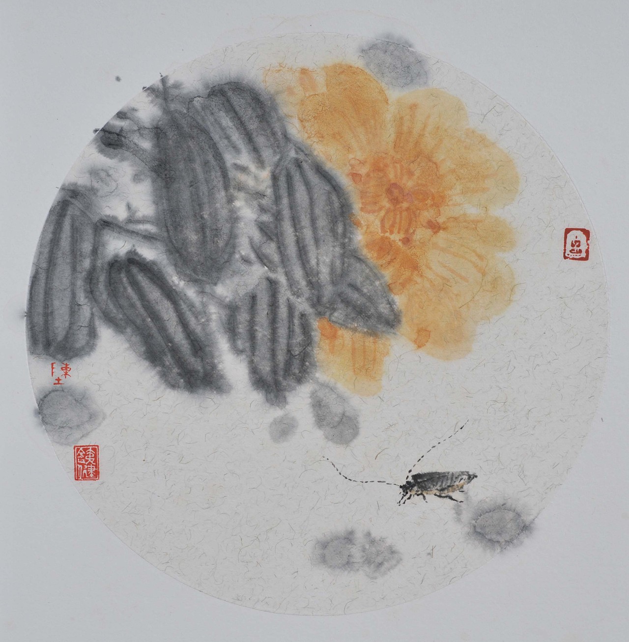 陈铁健写意花鸟水墨作品