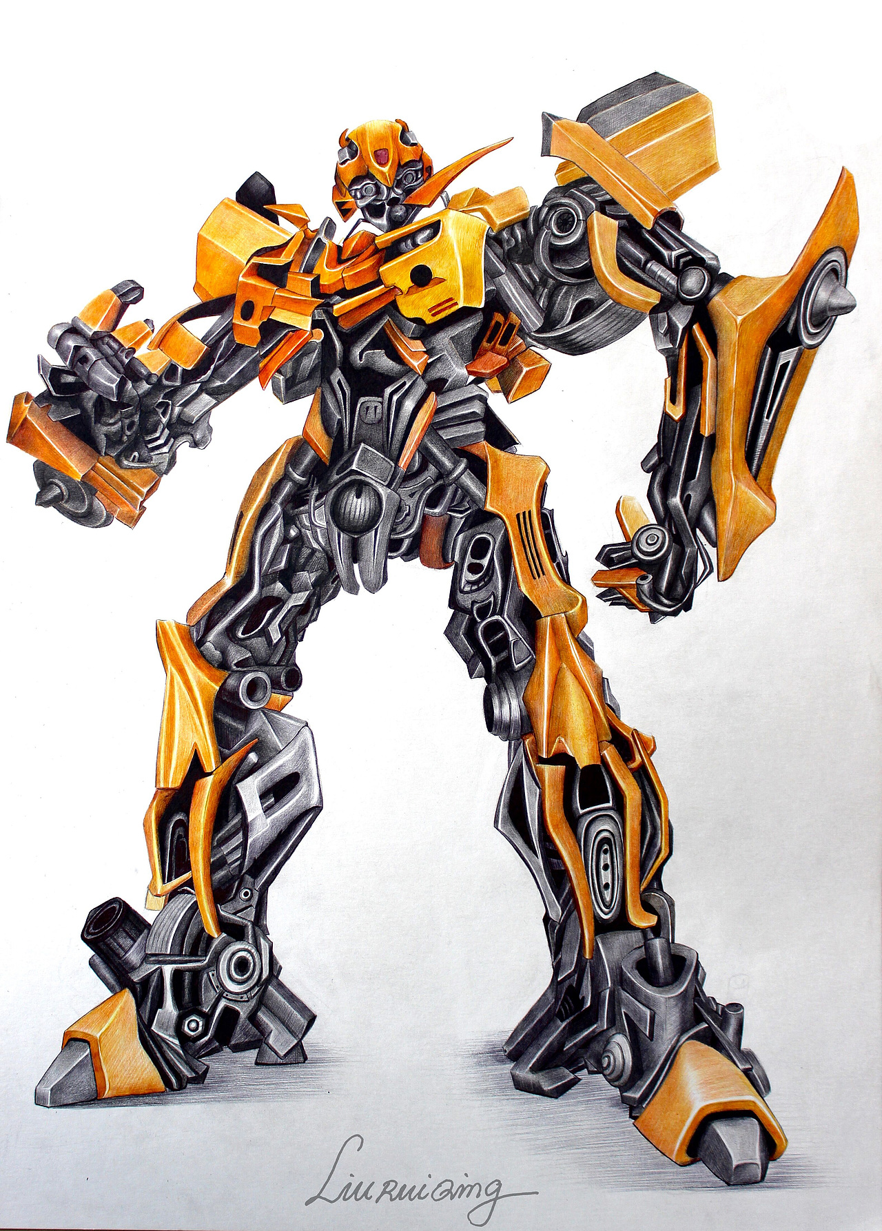 《大黄蜂》圆珠笔手绘