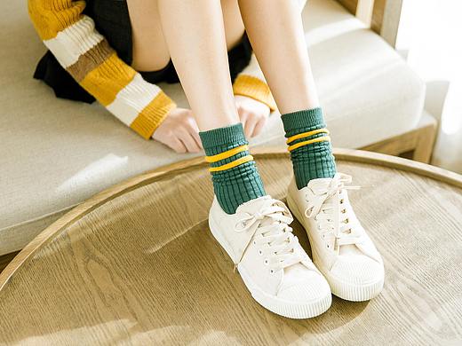 2018直通车图秋冬日系堆堆袜女袜