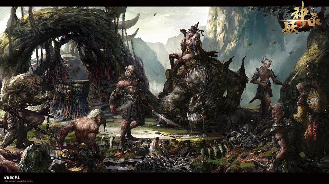 百妖聚合（图ZNzg1MjAzMzY=） - 游戏原画 - 站酷设计师Kody官帝原创素材 - 站酷ZCOOL