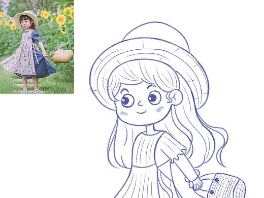 长发长裙小女孩