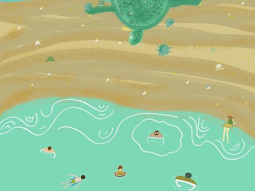 海岸與龜（個(gè)人主頁-ZNTQ1MjUxMjQ=） - 海報(bào) - 站酷設(shè)計(jì)師美人椒椒原創(chuàng)素材 - 站酷ZCOOL