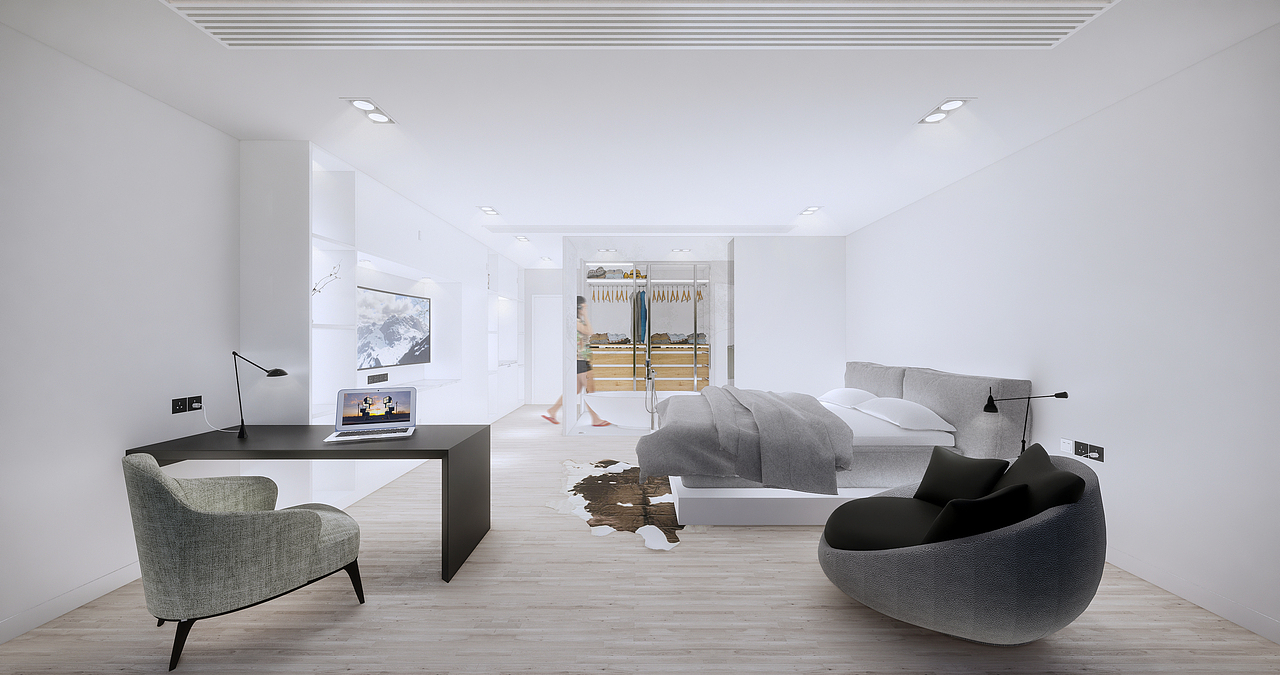 ▲室內1F老人住宅。
Indoor 1F old person residence.