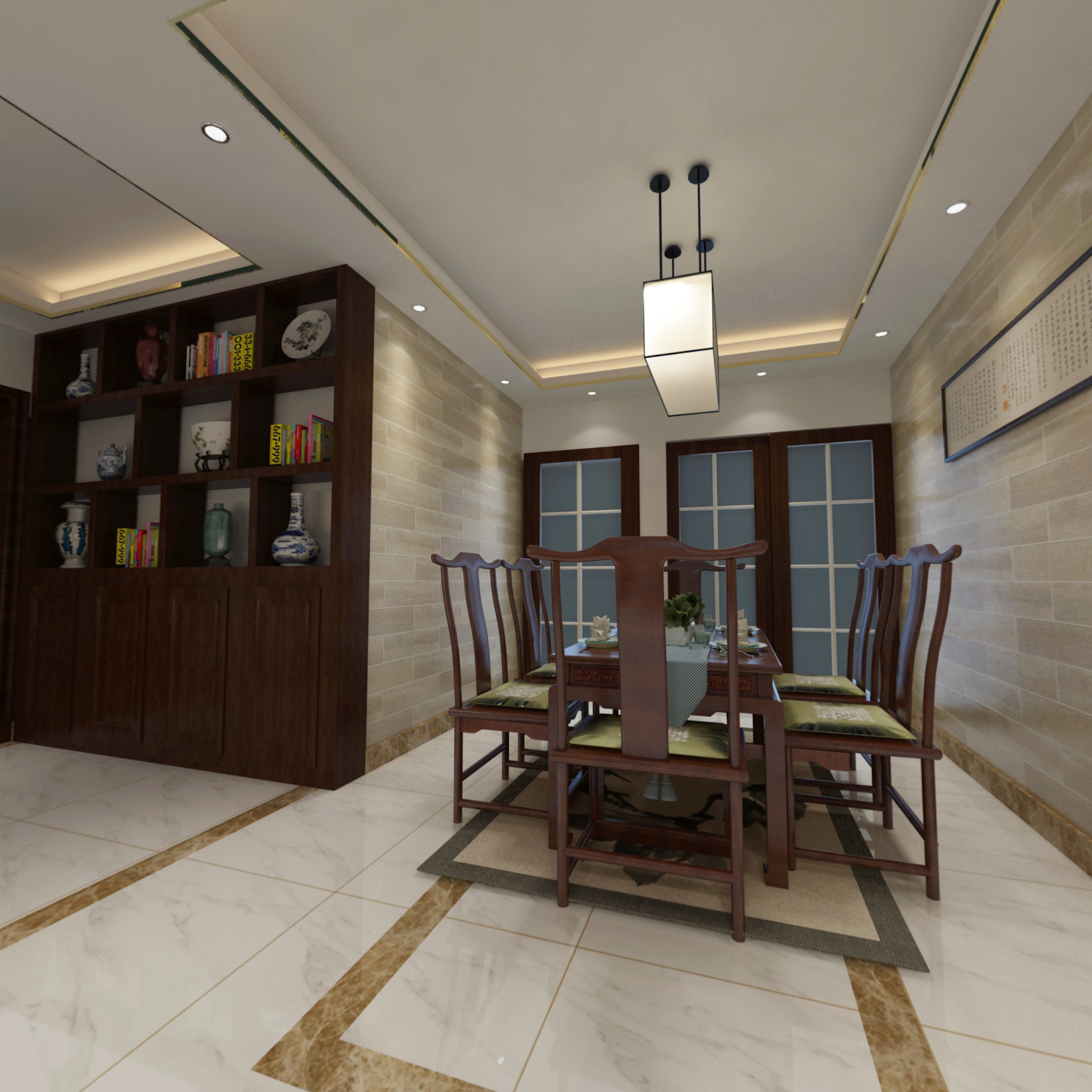金域世家-新中式 - 中式风格三室两厅装修效果图 - 王卫强设计效果图 - 每平每屋·设计家