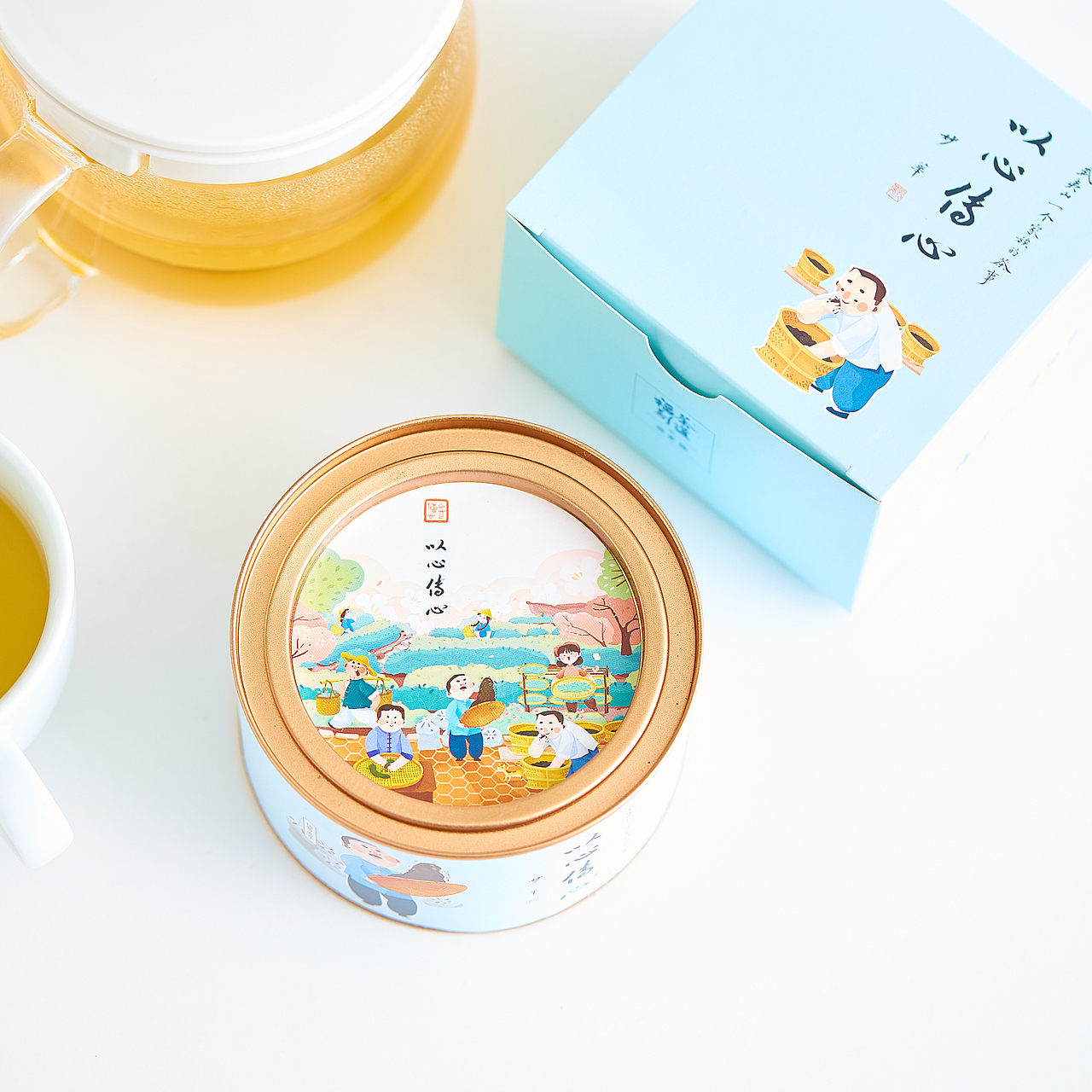 诚茶馆包装插画（图ZNDc4NDY0NzY=） - 商业插画 - 站酷设计师孢子菌原创素材 - 站酷ZCOOL