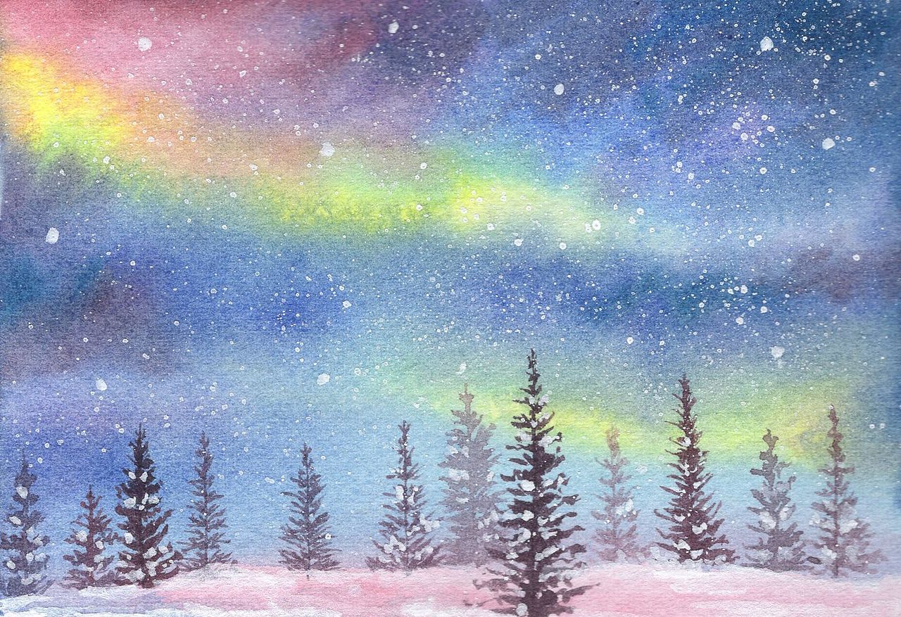 水彩风景-雪景（图ZMjM1OTg5NTY0） - 创作习作 - 站酷设计师景七七原创素材 - 站酷ZCOOL