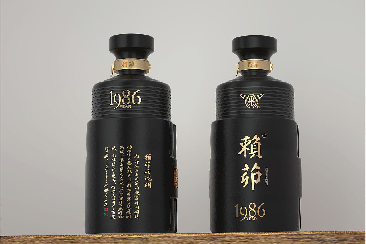 酒包装-景阳冈赖茆1986升级|平面|包装|黑色怪兽 - 原创作品 - 站酷