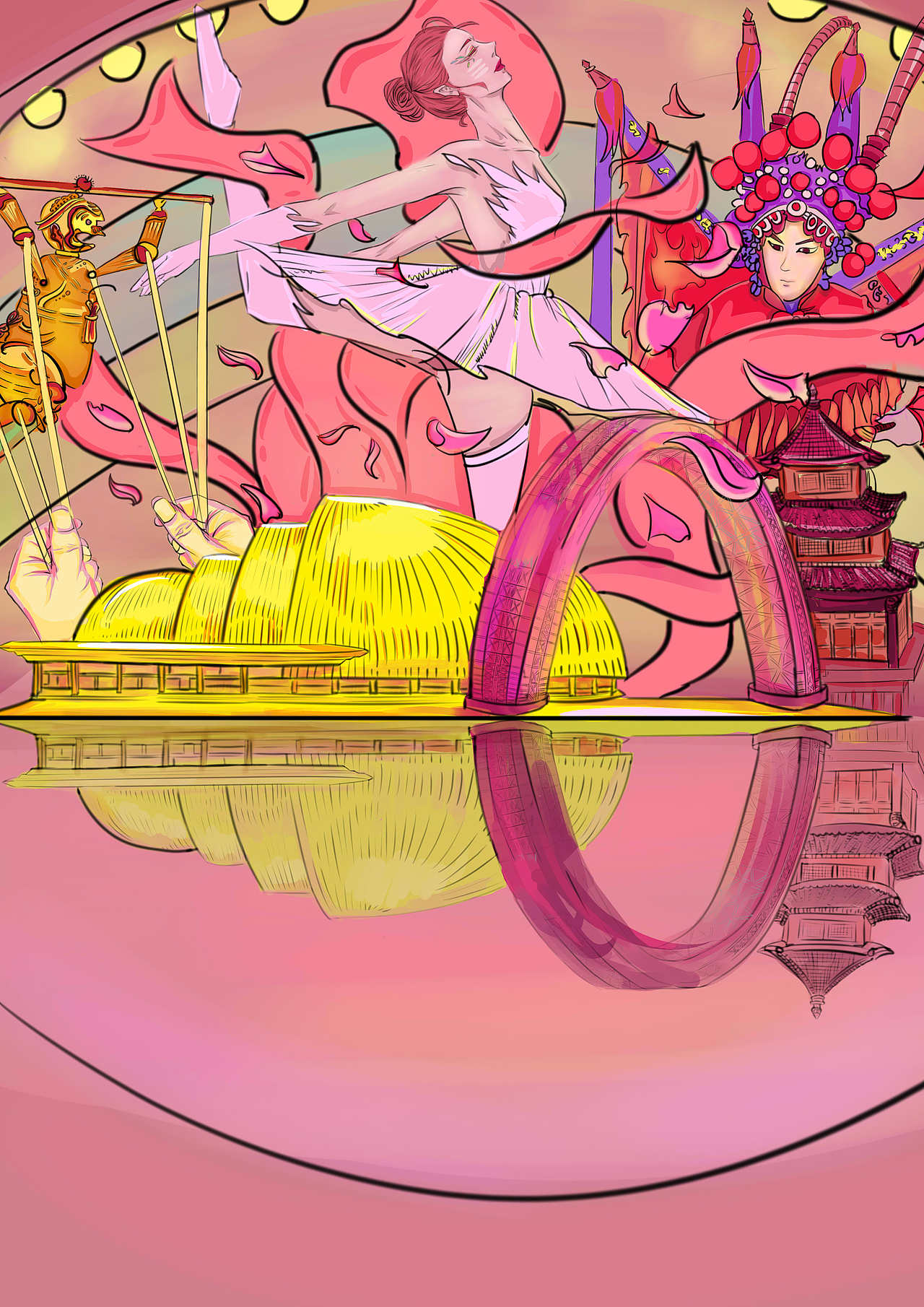 “漕挽咽喉”——江北水城风景区形象设计（图ZMTYyNDY1NjAw） - 艺术插画 - 站酷设计师灵魂画师007原创素材 - 站酷ZCOOL