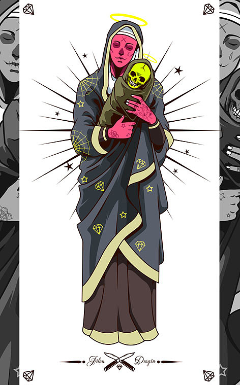 圣母（图ZNDkzNjY4NA==） - 新锐潮流插画 - 站酷设计师发条硬糖原创素材 - 站酷ZCOOL