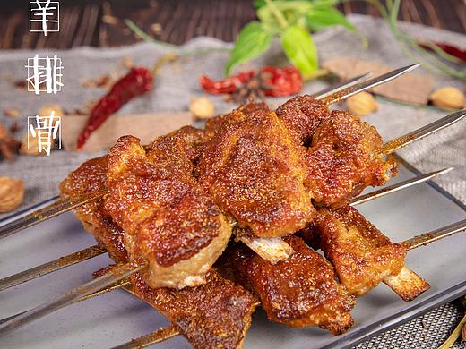 南宁烤羊肉串羊排骨小吃烧烤美食摄影食材拍摄图片分享