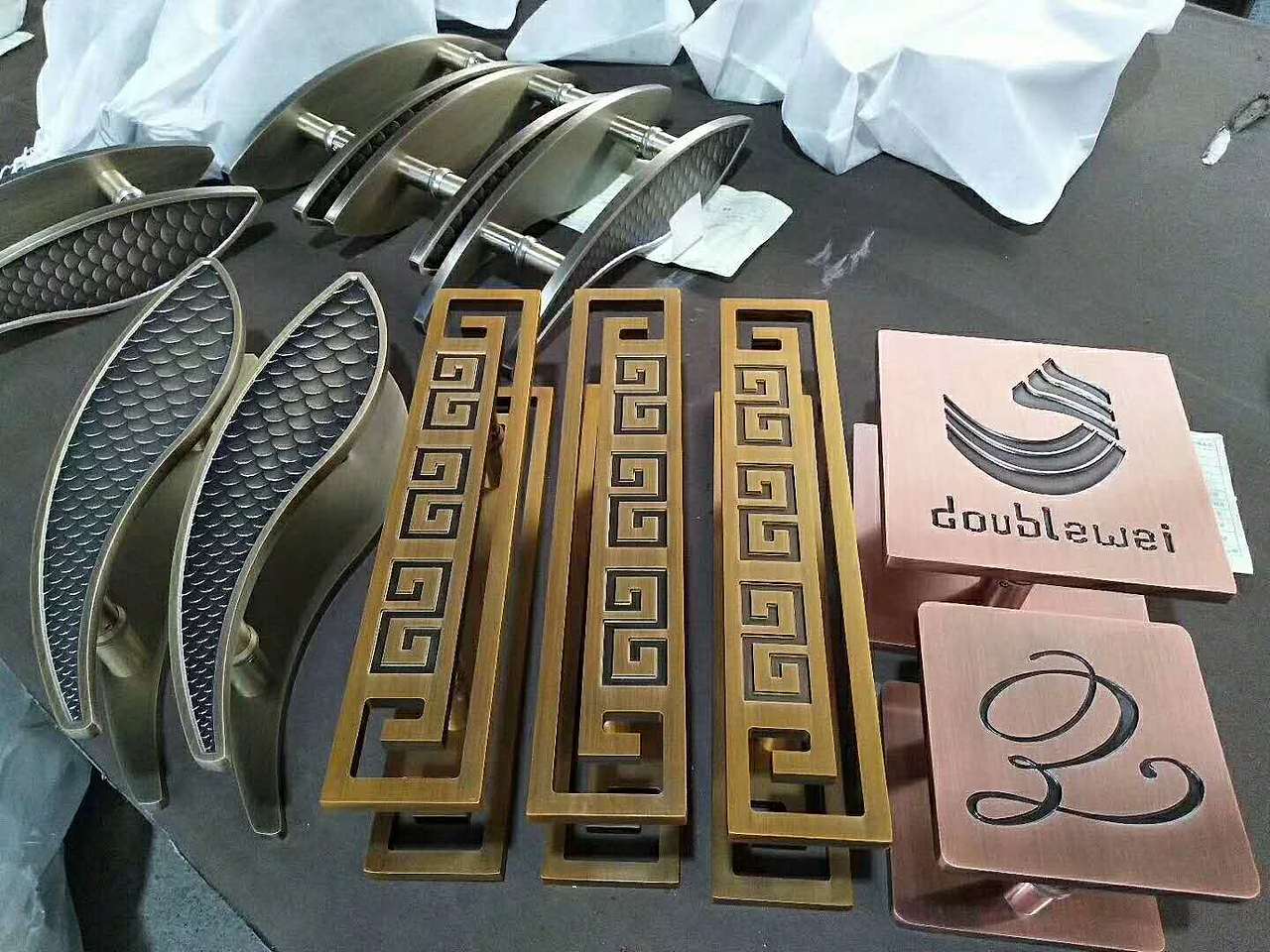 红古铜铝板雕刻拉手,铝艺精雕古铜拉手