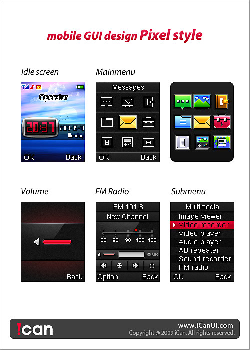 mobile GUI Pixel Style